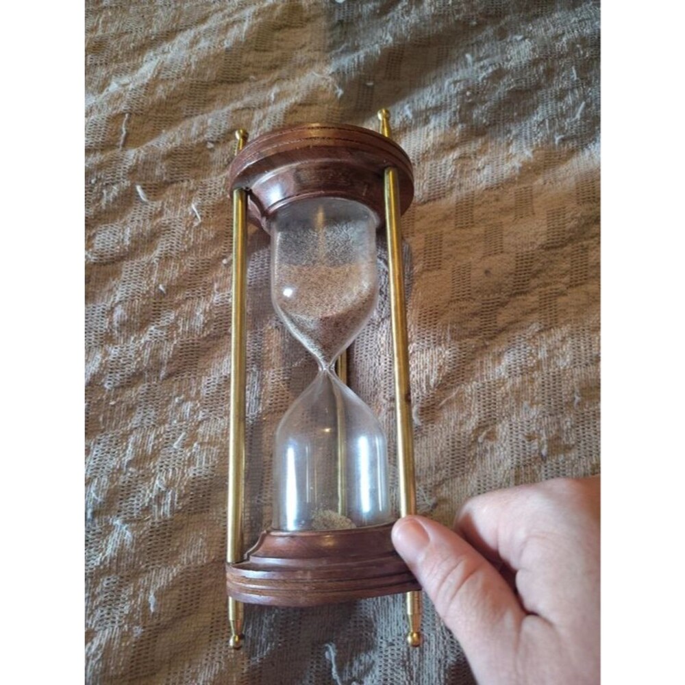 Brass & Wood Sand Timer Hour Glass